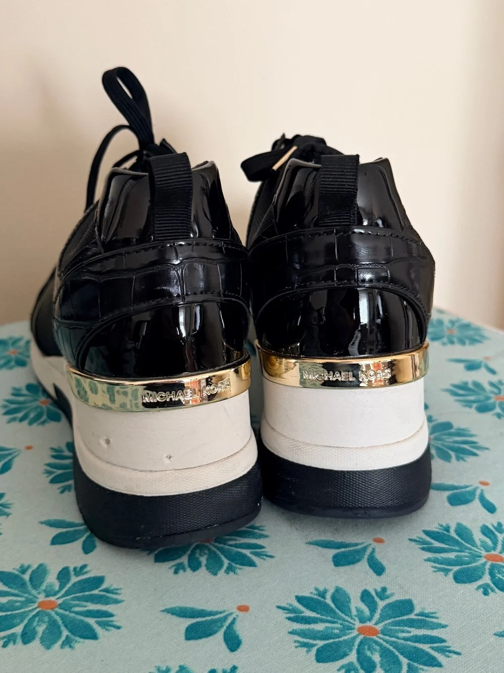 Michael Kors Black and Gold Women's Fashion Sneakers